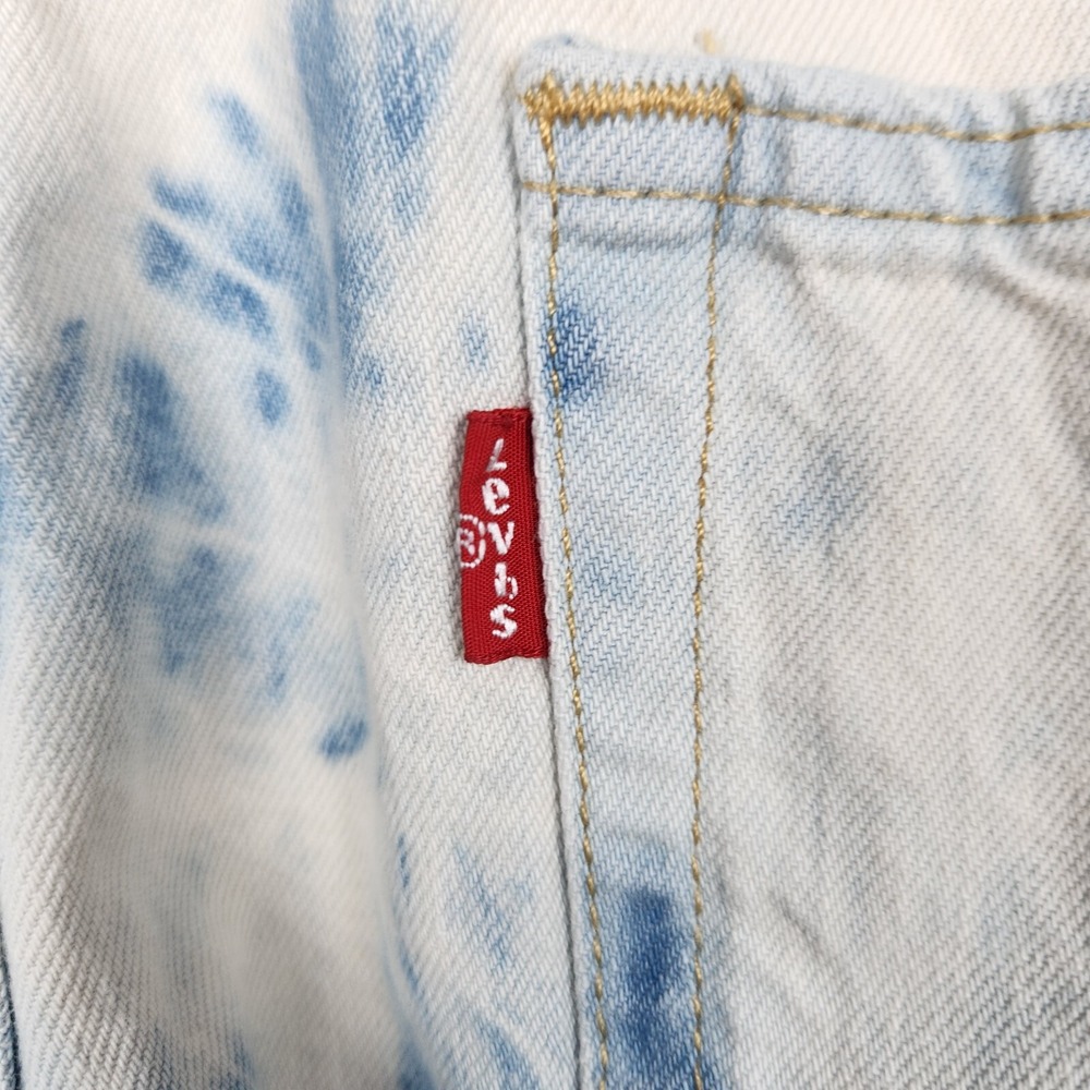 Levi's White and Blue Tie-Dye Short Overalls - Picture 7 of 16